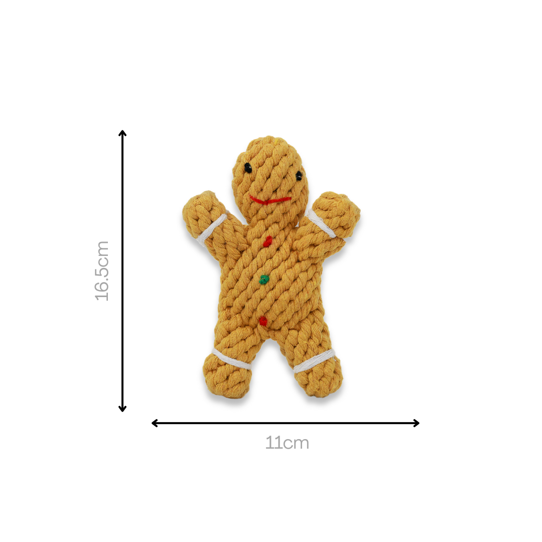 Gingerbread Man Rope Toy