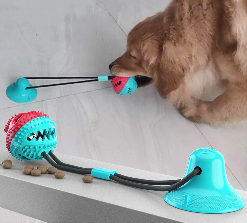 Pet Dog Toys Silicon Suction Cup Tug dog toy Dogs Push Ball Toy Pet Tooth Cleaning Dog Toothbrush for Puppy large Dog Biting Toy