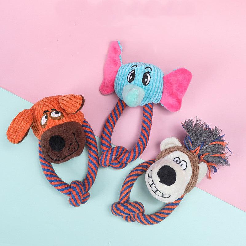 Playful Paws Cotton Rope Toys - Interactive Dog Teeth Cleaning And Sound Grinding Pet Toys-0